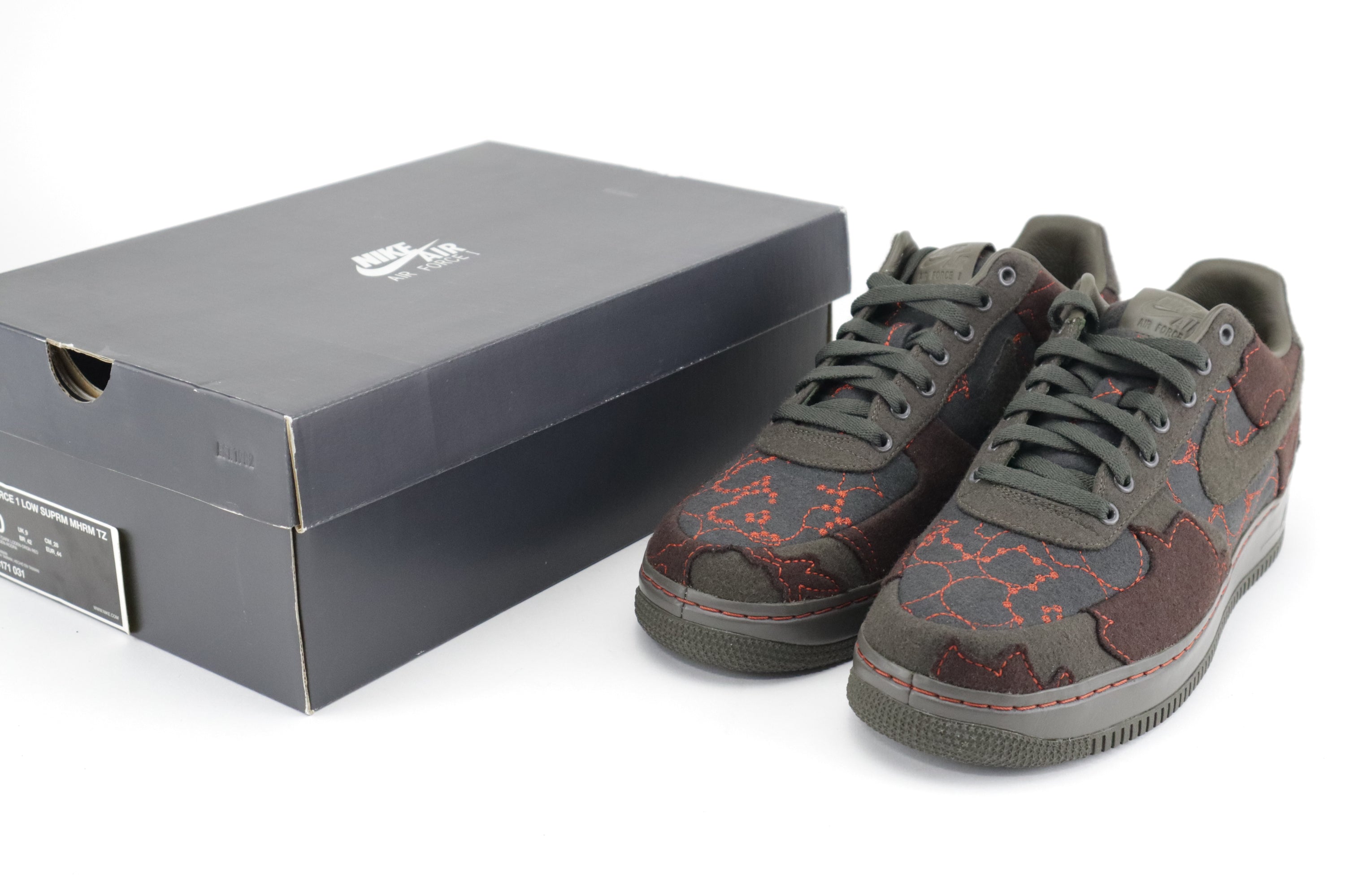 NIKE AIR FORCE 1 SUPREME TZ "MAHARAM FABRICS" DRAGON RED