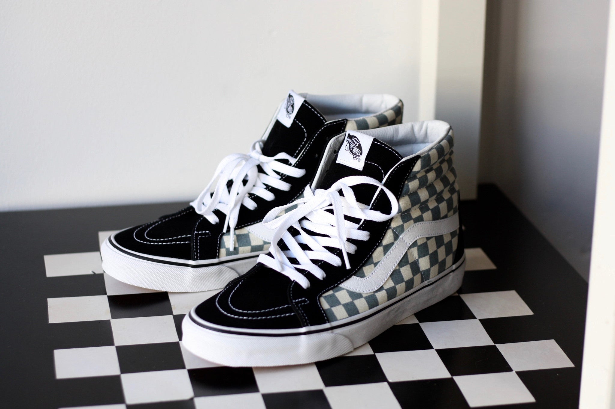 Vans SK8-Hi Reissue Blue Checked Sneaker - thesneakerspy