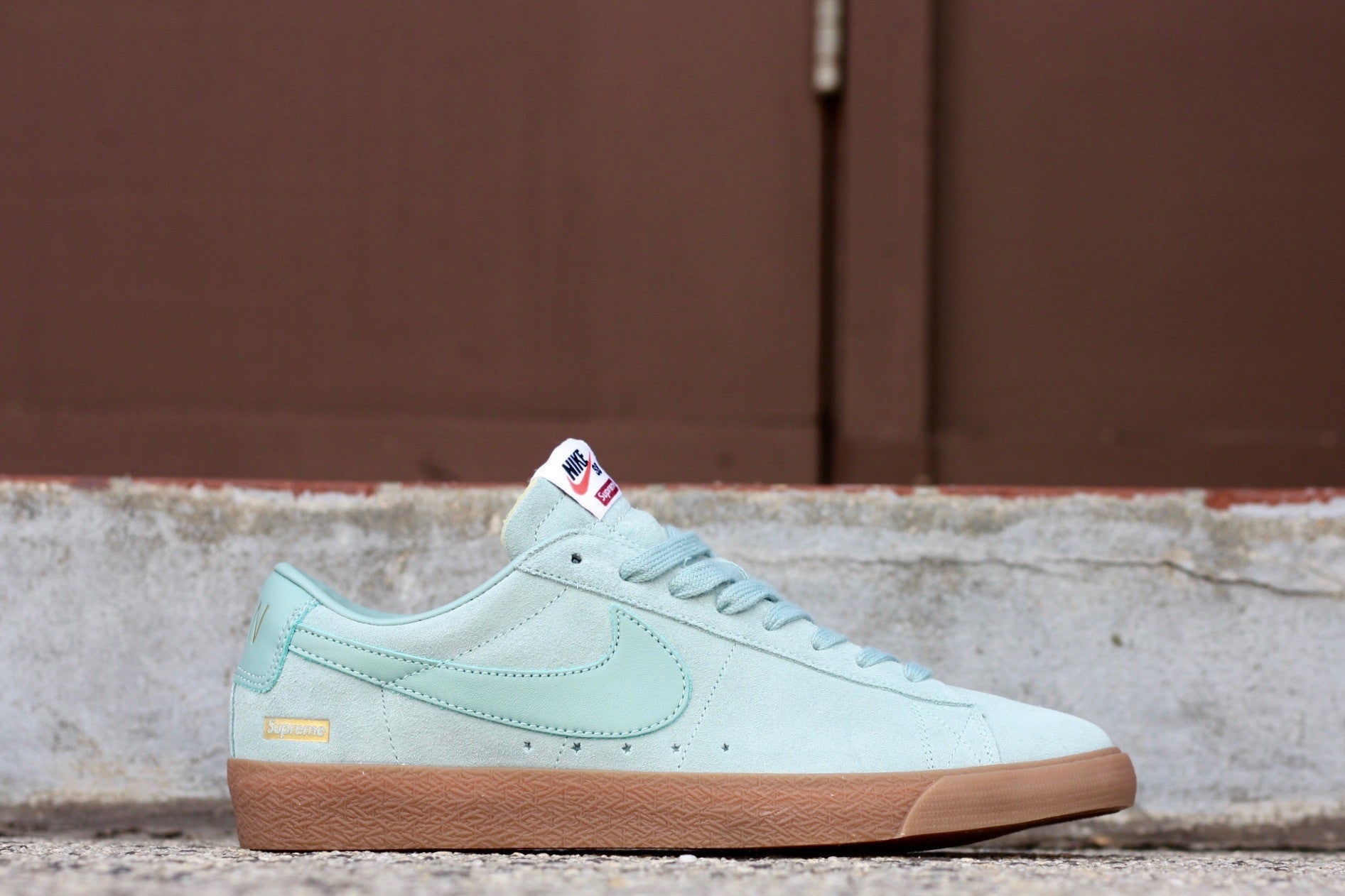 NIKE SB BLAZER LOW X SUPREME "SEAFOAM" - thesneakerspy