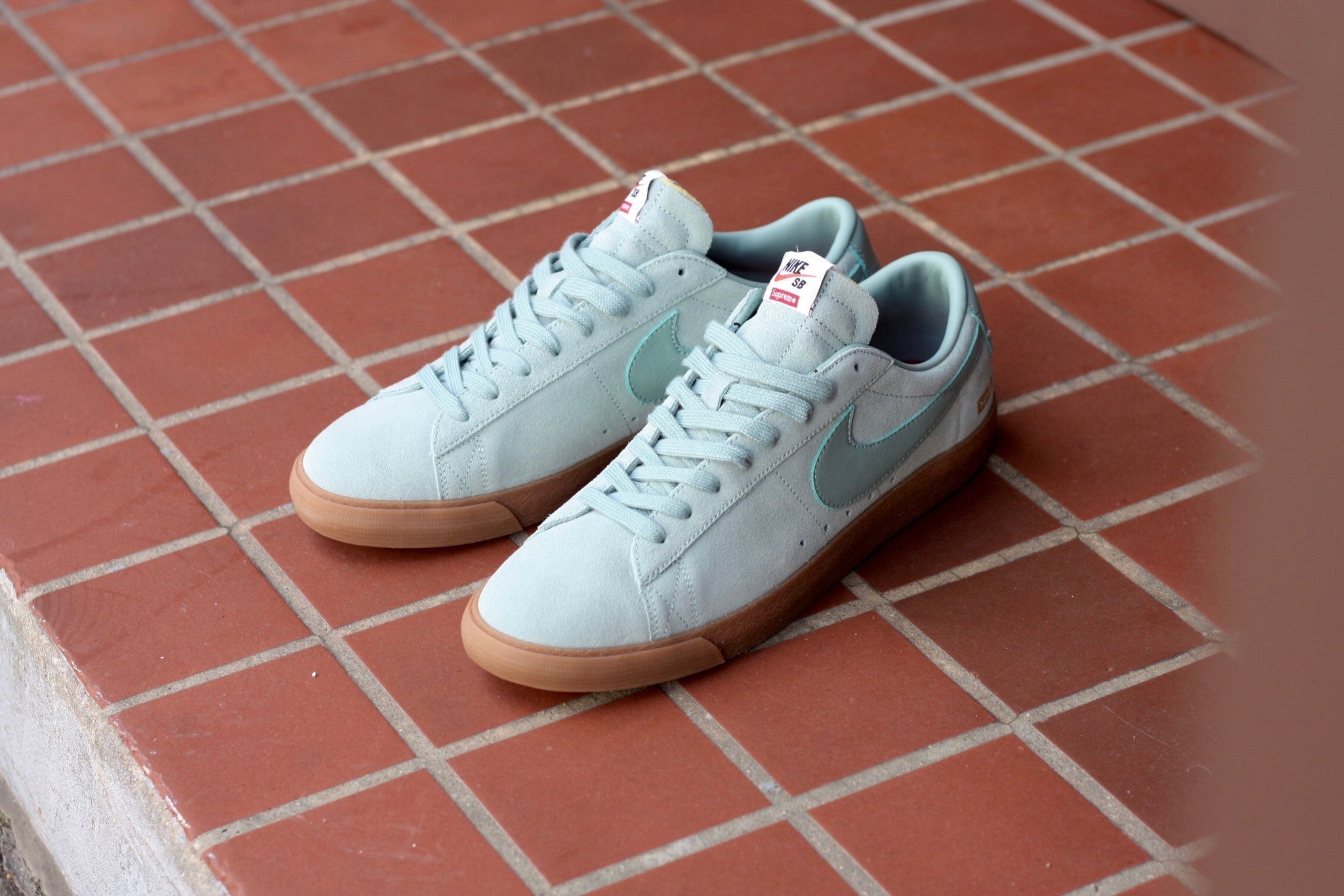 NIKE SB BLAZER LOW X SUPREME "SEAFOAM" - thesneakerspy