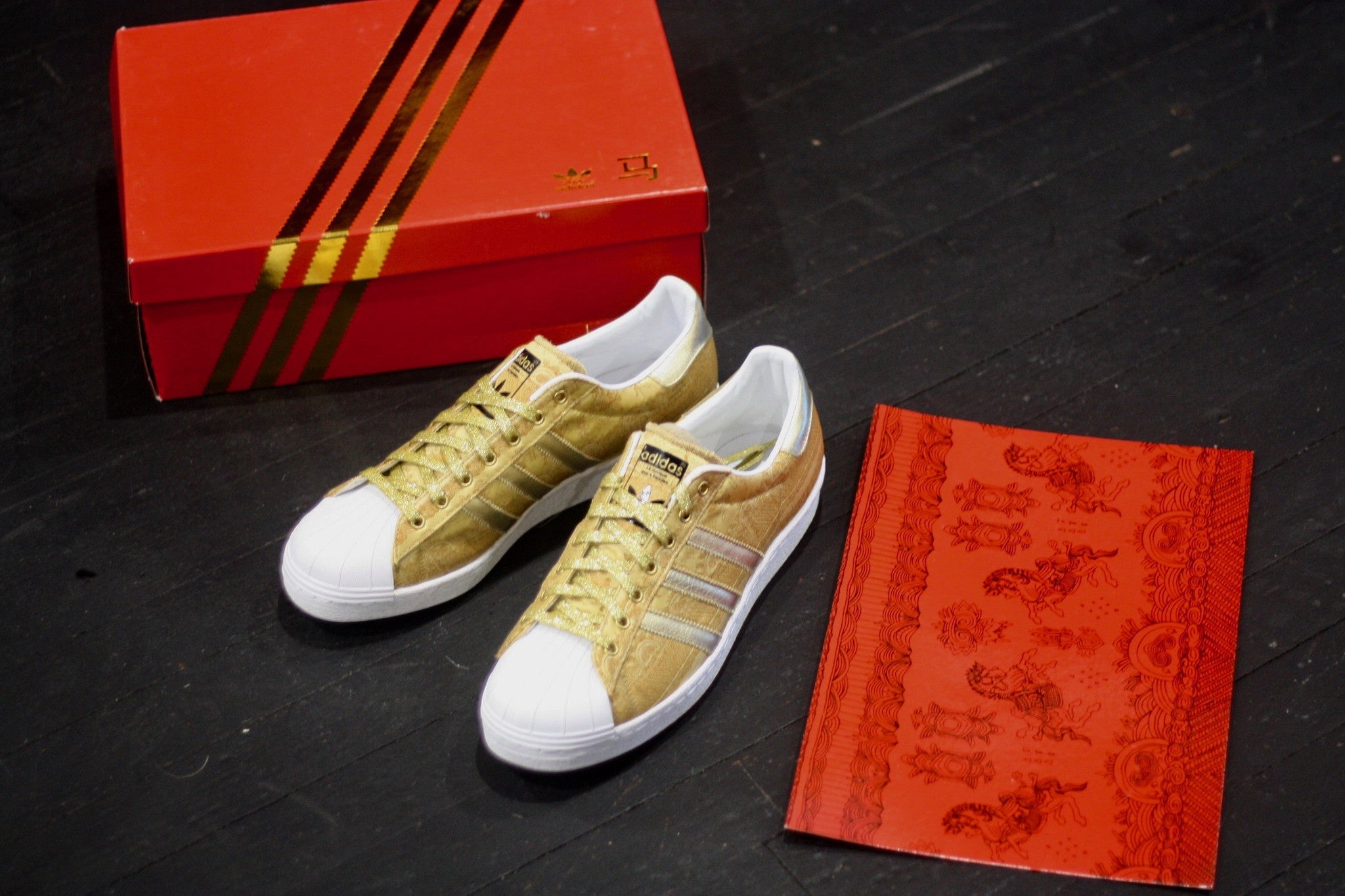 ADIDAS SUPERSTAR 80'S CNY "YEAR OF THE HORSE GOLD" D65867 - thesneakerspy