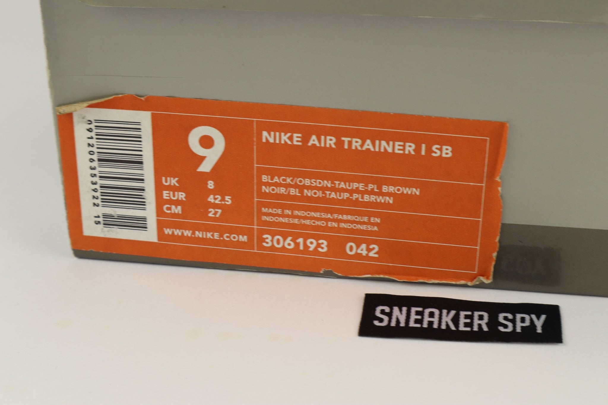 NIKE AIR TRAINER 1 SB "PAUL BROWN" 306193 042 (PRE-OWNED)