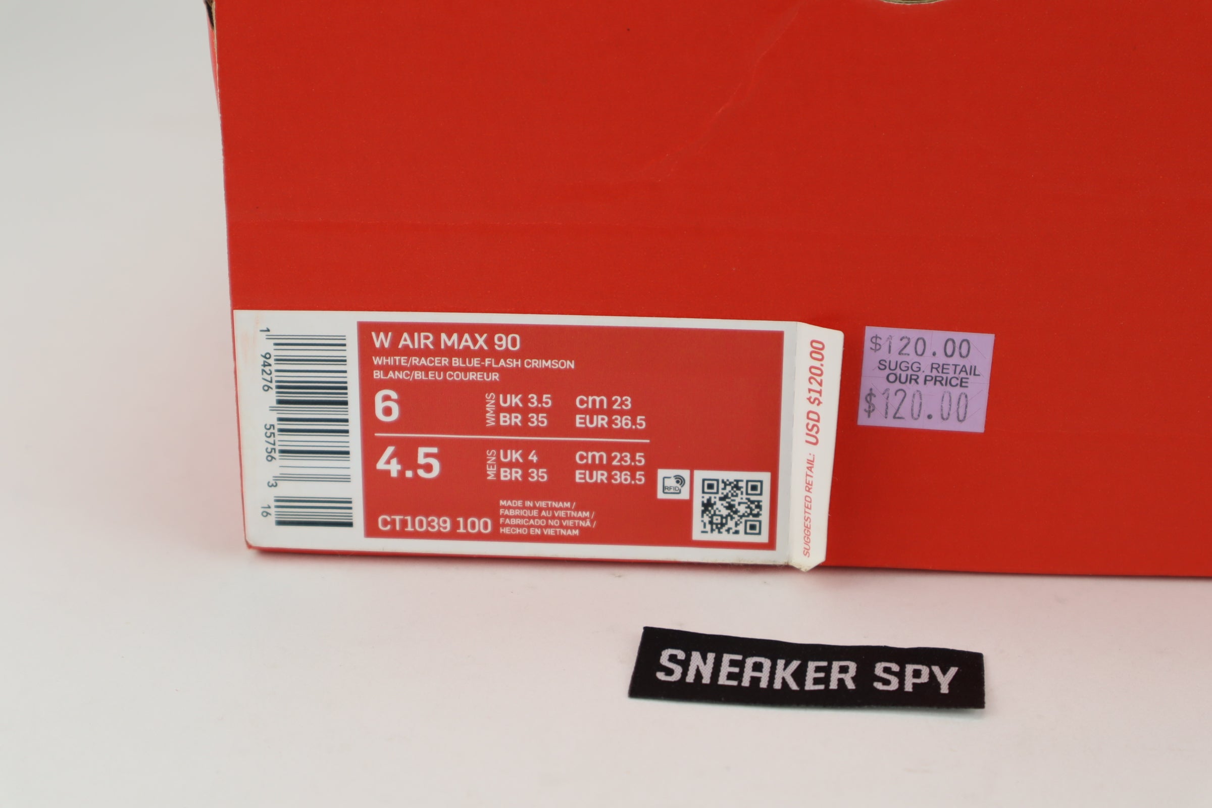 NIKE AIR MAX 90 "CRIMSON" CT1039-100