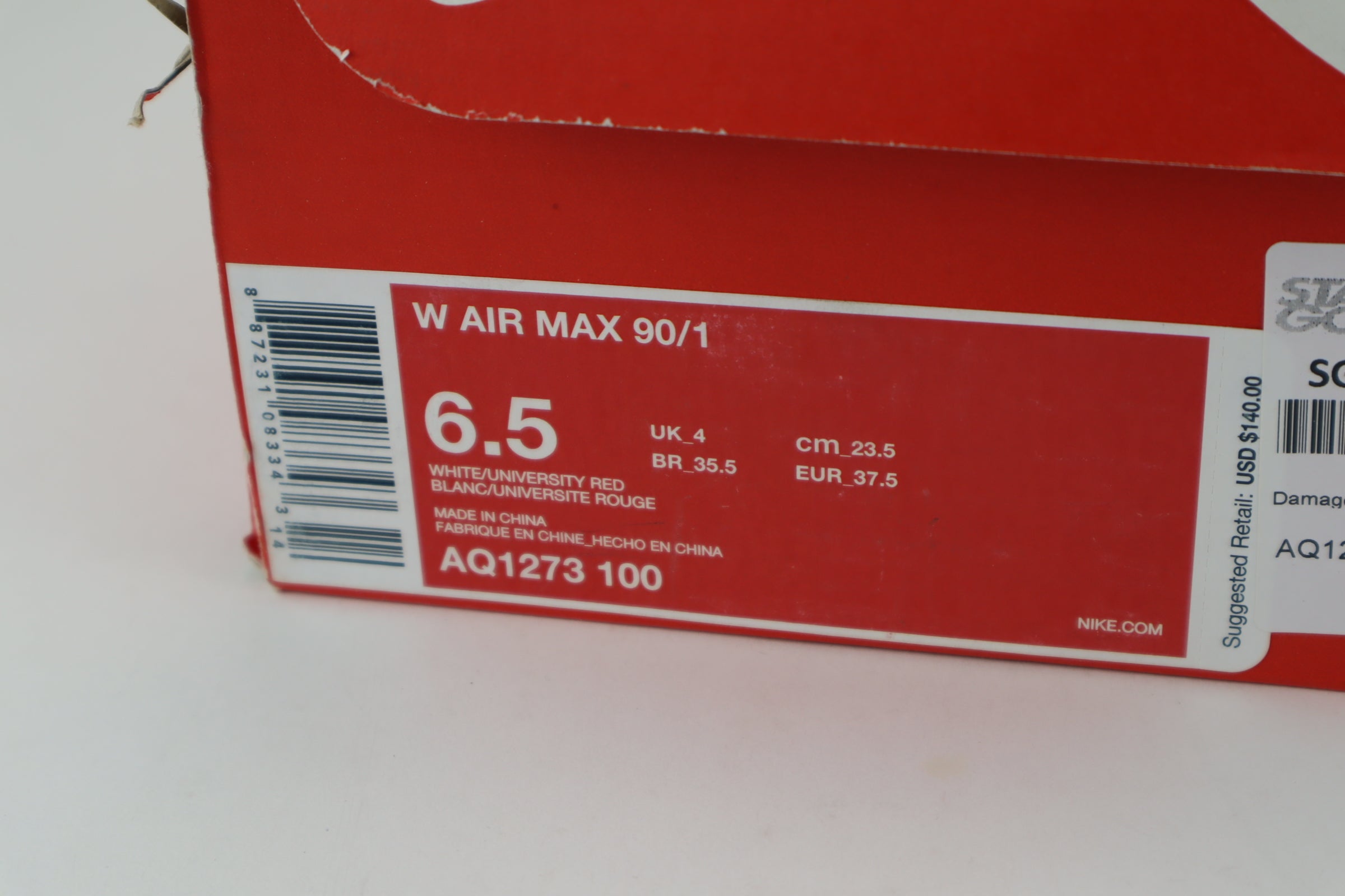 NIKE AIR MAX 1/90 UNIVERSITY RED AQ1273-100