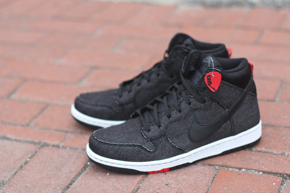 NIKE DUNK HIGH CMFT "BLACK DENIM" 705434 001 - thesneakerspy